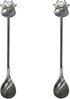 Maydahui 2PCS Cow Spoon 5.9inch 18/10(304) Stainless Steel Coffee Spoon Cartoon Animal Dessert Spoon Tableware Kitchen Tools for Sugar Tea Drink I...