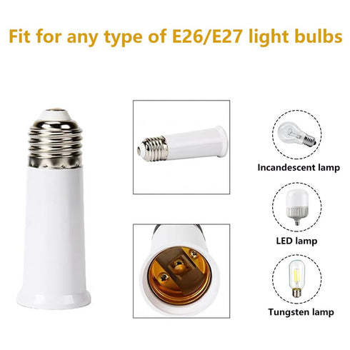 E26 Socket Extender, E26 to E26 Lamp Socket, 9.5CM/3.74 Inch Socket Extension Adapter,E26 to E26 Lamp Bulb Socket Extension, Lamp Holder Adapter (...