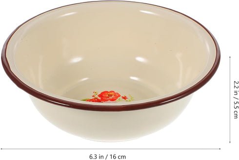 jojofuny enamel basin enamel bowl camping bowl enamel deep bowl vintage enamel bowl egg beating bowl enamelware bowls serving bowls molcajete bowl...