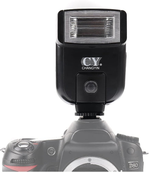 CY-20 Universal Camera Speedlight Flash Hot Shoe Mount On-Camera Electronic Speedlight with Sync Port for Nikon/Canon/Panasonic/Olympus/Pentax Alp...