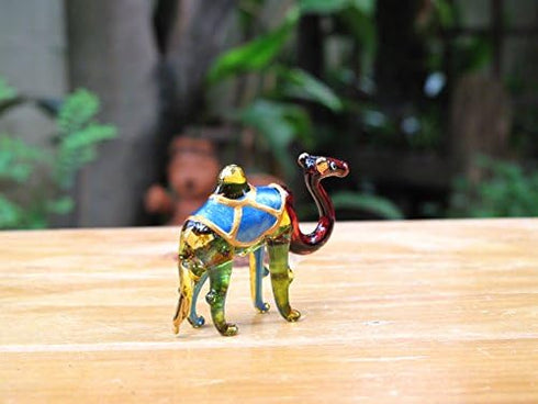 Handmade Mini 2" Blown Glass Camel Figurines Figures Art,Collectible Dollhouse Gift Ideas,Miniature Animals,Tiny Ornament Cool Stuff Desert Decor ...