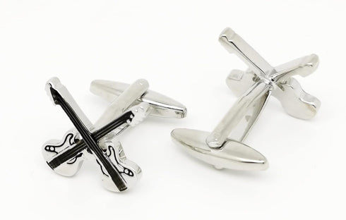 Silver Electric Guitar Men CuffLinks in Gift Box for Business Wedding Anniversary Shirt Present Unisex Metal Cuff Links...