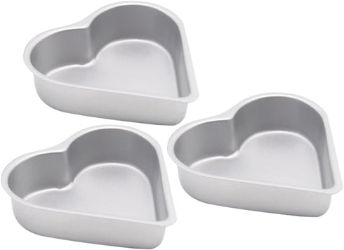 3pcs Heart Pudding Mold Cake Making Tray Heart Cake Pan Non-stick Donut Molds Bagel Molds Baking Molds Cupcake Moulds Loaf Tin Bread High-carbon S...