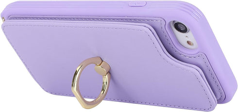 for iPhone 7/8/SE 2020/SE 2022 Case with Card Holder and Strap for Women,Crossbody Lanyard,Kickstand Ring Stand,Snap Clasp,Phone Wallet Cases 4.7 ...