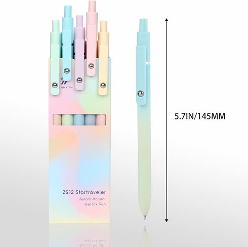 Ddaowanx Gel Pens, 10 Pcs 0.5mm Quick Dry Black Ink Pens Fine Point Smooth Writing Pens, Cute Office School Supplies Gifts for Women (10 Pcs Gradi...