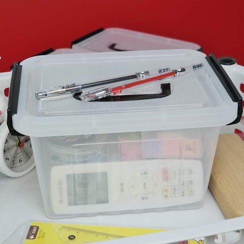 Asking Plastic Latching Box with Black Handle, Lidded Storage Bins, 6 Packs, 3 Quart...
