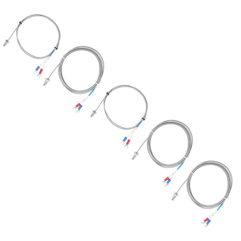 Thermocouple K Type, M6 Screw Fine Thread Type K Thermocouple Temperature Sensor Wire 0-400 1M/2M//4M/5M(2M)...