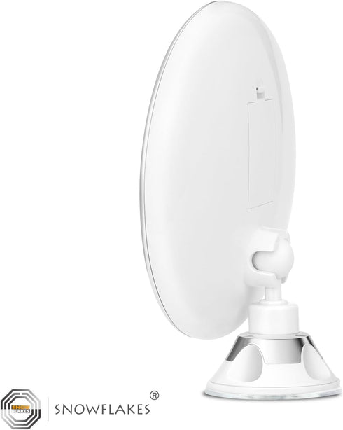 Snowflakes 10x Magnifying Lighted Makeup Mirror with Lights, Suction Cups, and 360° Swivel – Touch Control, 3 Light Modes – Ideal for Home, Bathro...