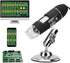 USB Digital Microscope,1600X Magnification Endoscope Mini Camera with 8 LEDs and Microscope Metal Stand,Compatible with Android,Window 7 8 10 for ...