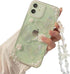 for iPhone 12/12 Pro Case with Phone Charm Chain 3D Butterfly Flower Cute Phone Case,Crystal Clear Pearl Case for iPhone 12/12 Pro Women Girl...