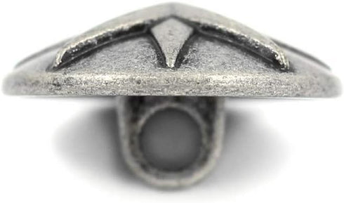 Bezelry 10 Pieces Asterisk Metal Shank Buttons. 20mm (3/4 inch) (Antique Silver)...