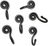 Hand Forged Spiral Hooks Set of 6 Pcs Handmade Wrought Iron Wall Mounted Coat Hook Blacksmith Metal Wall Towel Hooks Rack Black Antique Finish Wal...