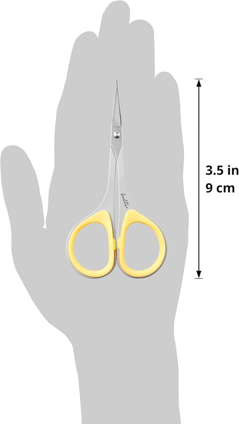 Beaditive Sewing and Embroidery Scissors Set (2 Pc.) Curved and Straight, Sharp, Stainless-Steel Design | Precision Tips, Ergonomic Rubber Handle ...