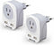 (two in a box) Europe Travel Plug Adapter, WAUDM, USA to Europe Plug Adapter, 4 USB PortsEU Adapter Converter for Italy, Spain, France,Portugal, I...