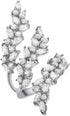 Rhinestone Leaf Climber Wrap Finger Band for Women Girls CZ Crystal Elegant Flower Open Layered Statement Rings Promise Engagement Rings Wedding B...