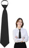 Womens Ties, Black Neck Tie for Women, Zipper School Girl Uniform Tie, Women Accessories for Dress Shirt Business...