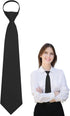 Womens Ties, Black Neck Tie for Women, Zipper School Girl Uniform Tie, Women Accessories for Dress Shirt Business...