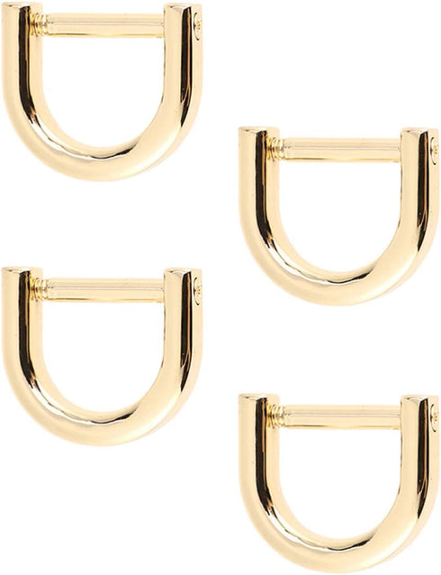 Artibetter D-Rings Screw in Shackle Horseshoe U Shape D Ring DIY Leather Craft Purse Keychain Accessories for Strap 2cm (Gold)...