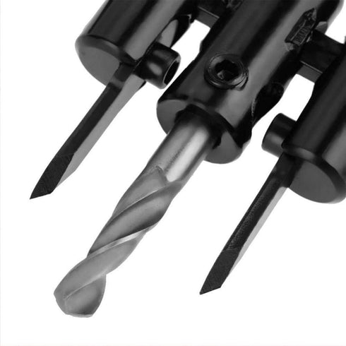 Adjustable Circle Hole Saw Drill Bit Set Cutter 30-200mm Heavy Duty Wood DIY Woodworking Tool Black...