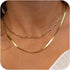 CHESKY Necklace for Women, 14k Gold Plated Layered Herringbone Paperclip Chain and Double Snake Chain Necklace Dainty Choker Necklaces...