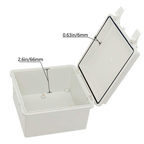 Zulkit Junction Box ABS Plastic Dustproof Waterproof IP65 Electrical Boxes Hinged Shell Outdoor Universal Project Enclosure with 2 Cable Glands 5....