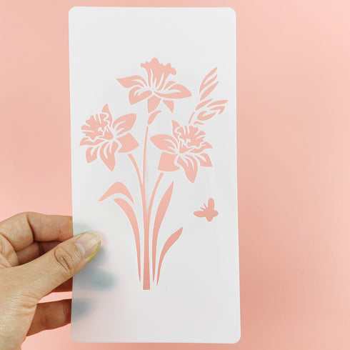 23 Sets Wildflower Stencils, Plant Flowers Stencils Mixed Media Art Stencils, 37 pcs Small Wild Flower Leaf Branches Floral Herbs Wall Stencils fo...