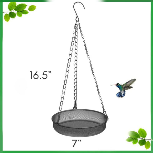 Hanging Bird Feeder, Bird Feeder Hanging for Garden Yard Outside Hanging Bird Feeder Tray - Metal Mesh Platform Feeders for Birds Outside Outdoors...