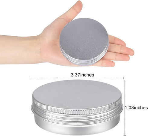 Aluminum Tin Cans, 24pcs 4 OZ Metal Round Tins Containers with 4pcs Stickers and A Double-ended Scraper Set for Candles Making and Storage...