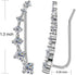 7 Crystals Ear Cuffs Stud Climbers Earrings S925 Sterling Silver Hypoallergenic Arete...