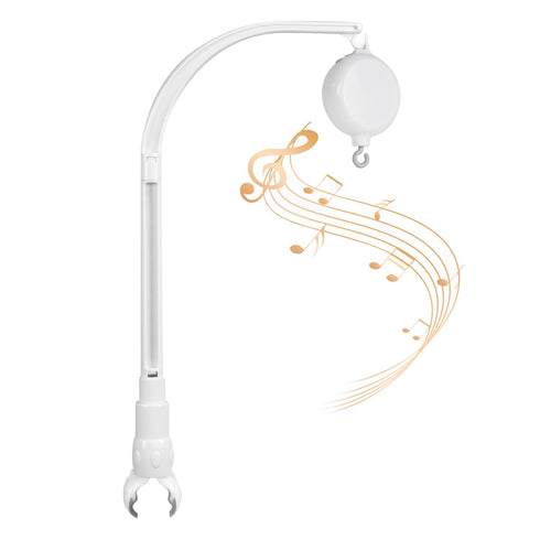 White Crib Mobile arm with Music Box Spin Motor, Nursery Decor Hanger,Holder for DIY Clamp Mobile, 35 Lullabies?Volume Control (Rotating only?Musi...