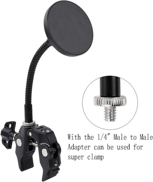 Super Magnetic Tripod Adapter for MagSafe, 16'' Flexible Phone Holder with 1/4"-20 Hole for tripods, Selfie Sticks, Camera Clamp Mount, Compatible...
