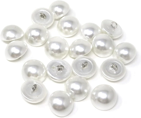 Honbay 20PCS 15mm Dainty Pearl Buttons with Shank Round Buttons Plastic Resin Sewing Buttons Decorative Buttons for Wedding Dress, Skirts, Gloves,...