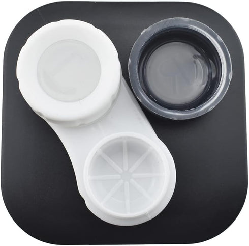 HAHIYO Contact Lens Case Box Holder Kit with Mirror Durable Leakproof Light Convenient Left/Right Eyes Contact Lens Container Soak Storage Kit wit...