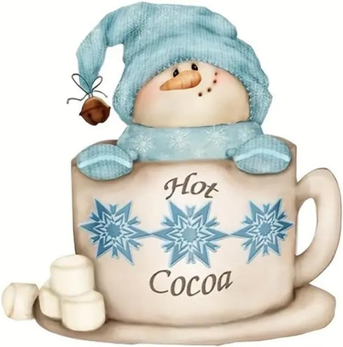 Snowman Cocoa Cup Metal Die Cuts, Christmas Snowman Cup Metal Cutting Dies Cut Stencils Card Paper Craft DIY Template Metal Cutting Dies Album Emb...