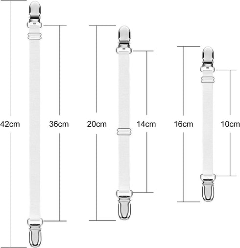 Boao 12 Pcs Bed Sheet Clips Straps Sheet Corner Straps Holder Adjustable Mattress Clips, Elastic Bed Sheet Grippers Straps Suspender Fasteners Hol...