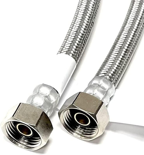 Faucet Water Supply Connector Line Braided Stainless Steel, Faucet Supply Line - 1/2" Female Iron Pipe (FIP) Thread for both ends (1/2" FIP x 1/2"...
