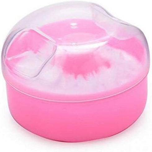 2 Pcs Baby After-Bath Powder Puff Sponge Box Kit Dispensor DIY Make up Cosmetic Loose Powder Jar Container Case (Pink)...