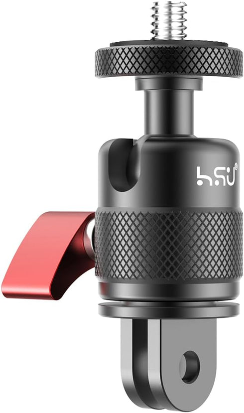 HSU 360 Degree Rotation Camera Tripod Mount Adapter, 1/4"- 20 Camera Mount, Tripod Adapter Compatible with GoPro/Sony/Sjcam/ Insta360 X4/X3/X2/X/R...