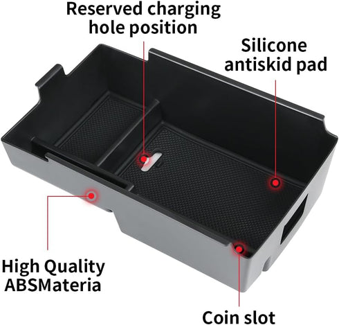 Car Center Console Organizer Tray for Chevrolet Chevy Equinox 2018 2019 2020 2021 2022 2023 2024 Auto Interior Accessories Front Seat Middle Armre...