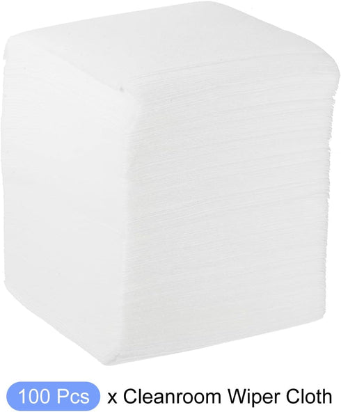 Cleanroom Wipes Lint-Free Wipes (9.8" x 9.8") 100pcs, Automotive Wipes Dustless Wipes Nonwoven Polyester Blend Wiping Cloth for Laboratory Electro...
