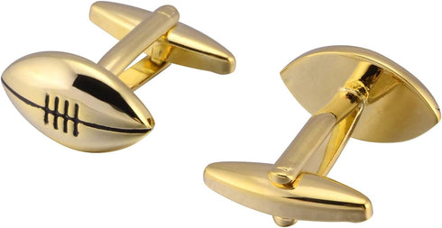 American Football Jewelry Cufflinks for Men Classic Tuxedo Cuff Links for Football Fans Wedding Daily French Shirt In Gift Box...