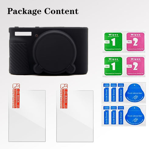 Screen Protector (2+1Pack) Compatible for Kinokoo SX730/ SX740,Tempered Glass Film Anti-Scratch High Definition and Soft Silicone Case for Canon P...