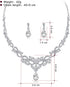 Bride Crystals Rhinestones Necklace Earrings Set Bridal Wedding Jewelry Sets Rhinestone Choker Necklace Prom Party Costume Jewelry Set for Women N...
