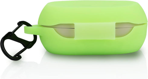 LEFXMOPHY Case Cover Compatible with Jabra Elite 7 Pro Green Silicone Protective Protector Skin Glow in Dark with Clip...