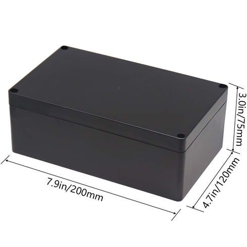 Zulkit Waterproof Plastic Project Box ABS IP65 Electrical Junction Box Enclosure Black 7.9 x 4.7 x 2.95 inch (200 x 120 x 75mm)...