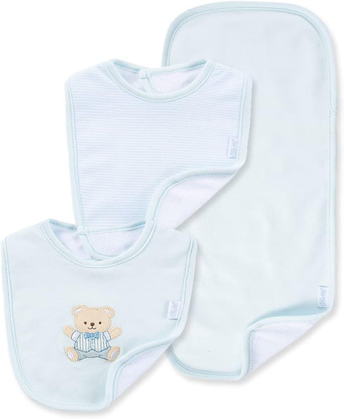 Little Me Baby Boy Newborn Bib and Burp set, Light Blue, One Size...