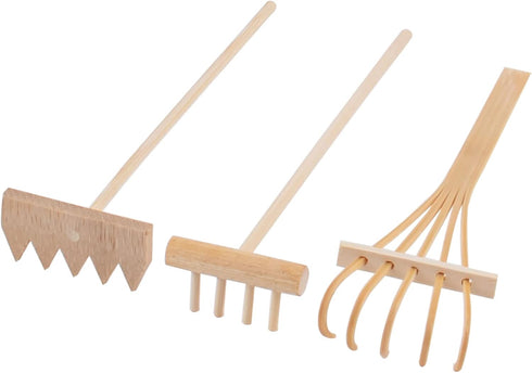 Framendino, 3 Pack Mini Sand Rakes Zen Bamboo Garden Drawing Rake Pen Tools for Office Desktop Decor...