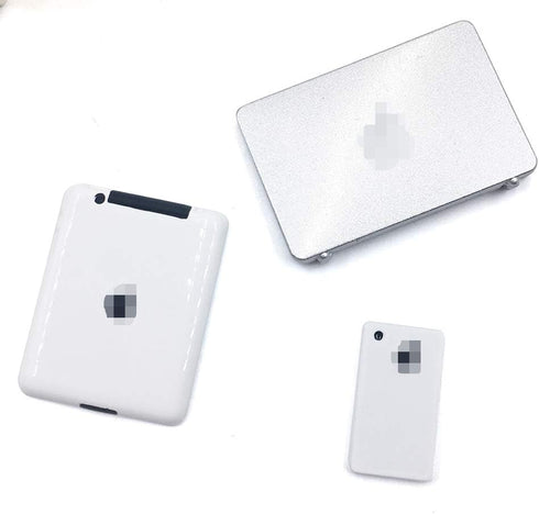 3 Pack Dollhouse Mini Laptop Tablet and Smart Phone Scene Computer Simulation Accessories for Doll 1/6 1/12 Miniatures Silver...