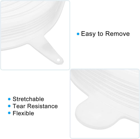 uxcell Silicone Stretch Lids, 3Pack 2.56" Round Container Lid Silicone Bowl Covers Reusable Silicone Lids for Cups, Bowls and Food Cover, White...