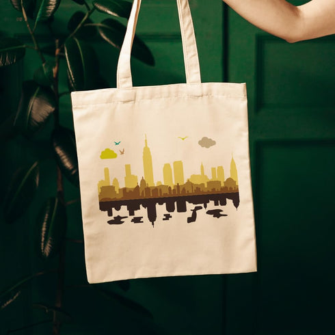 FINGERINSPIRE City Landscape Stencil for Painting 11.8x11.8 inch Large Clouds Birds Drawing Template Plastic PET City Reflection Stencil Buildings...